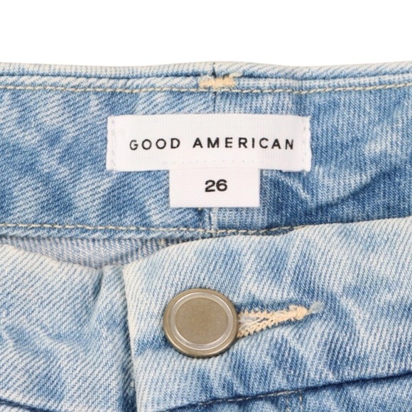 Good American Womens Jeans Size 26 Light Wash Good Classic  Distressed High Rise - Picture 3 of 9